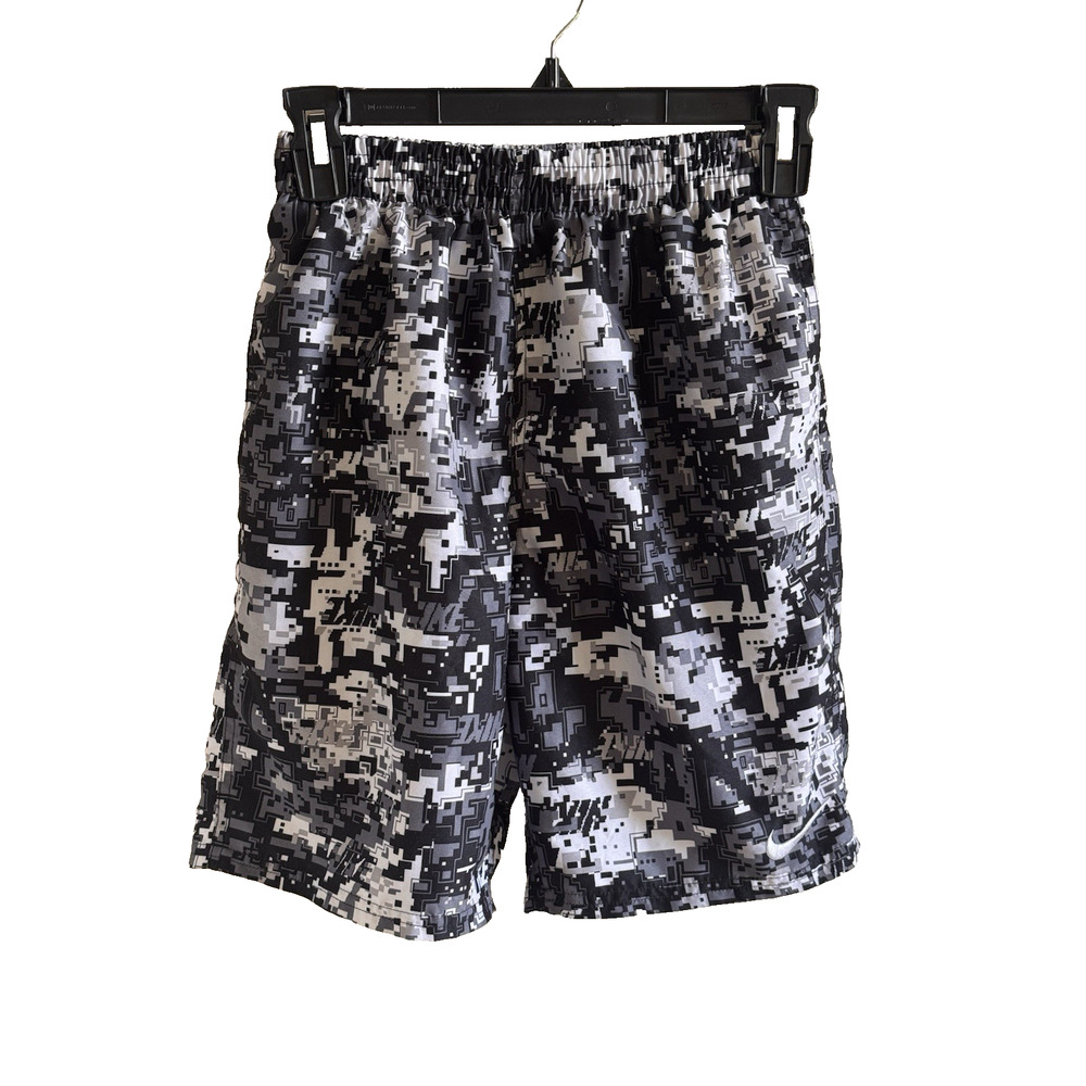 Nike Boys XL Digi Camo Lap Volley Short Swim Trunks Board Shorts Black Lined